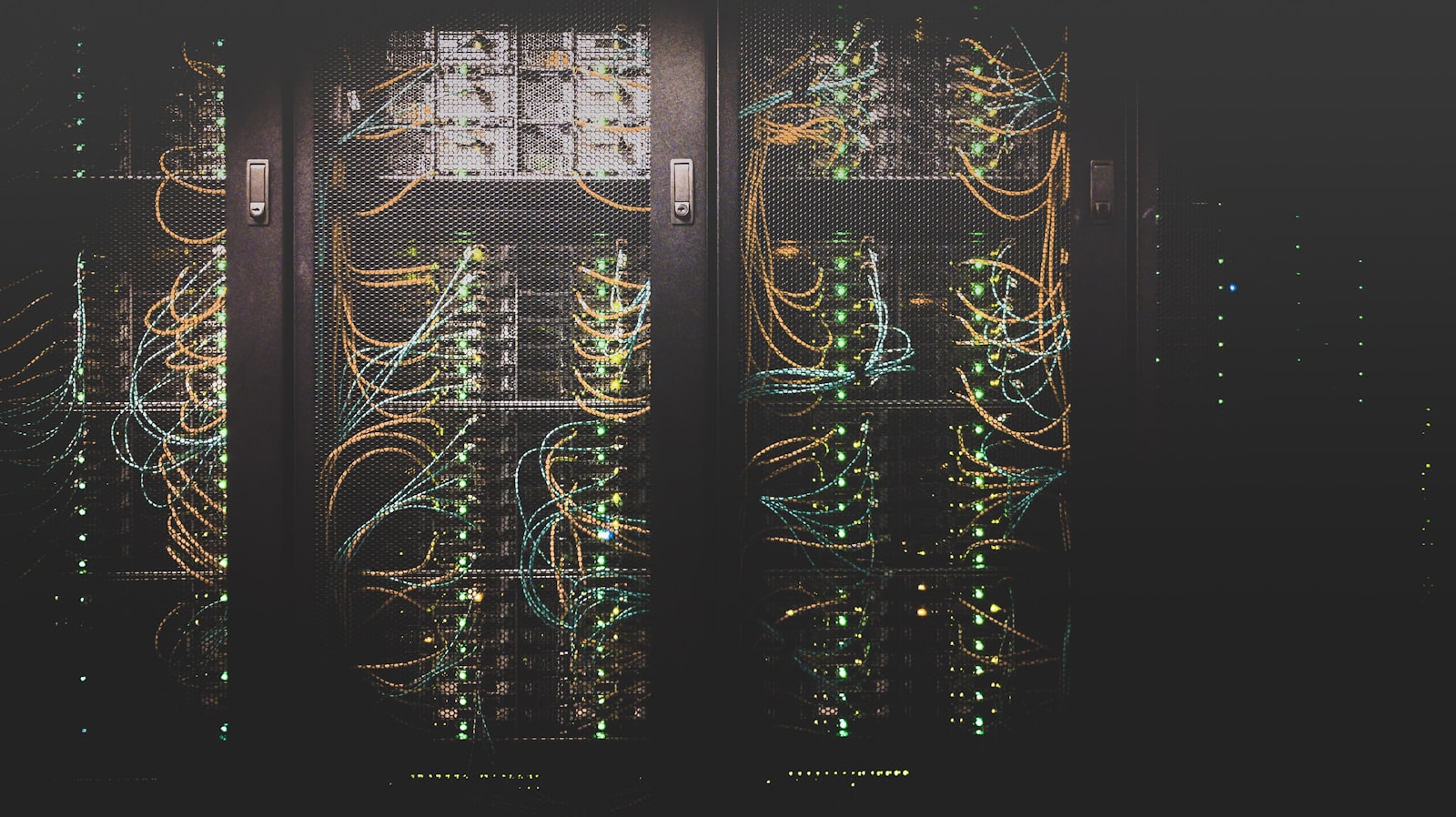 Illuminated data center aisle